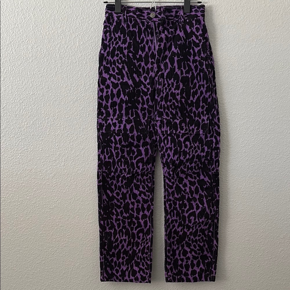 Women’s Purple and Black Leopard Print Pants